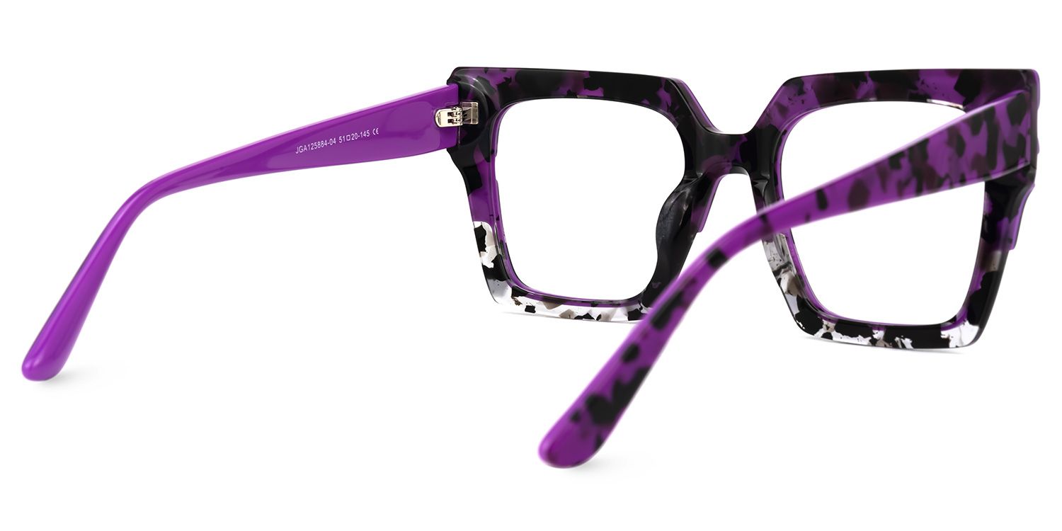Darius - Square Purple/Tortoise Eyeglasses | Vooglam Side View