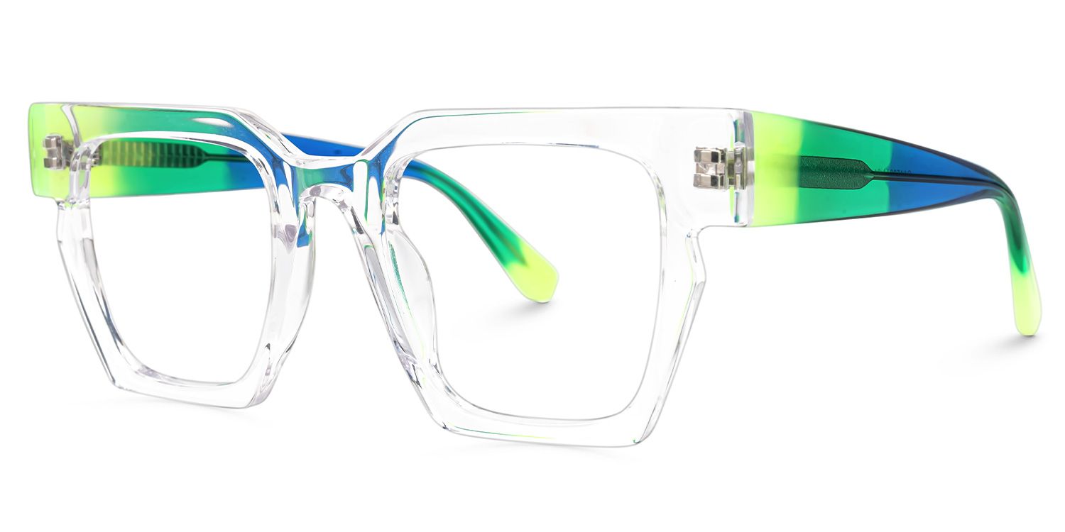 Ekanta - Square Crystal Eyeglasses | Vooglam Front View