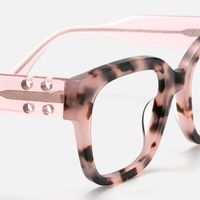 Lorette - Square Pink Eyeglasses | Vooglam Design Details
