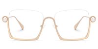 Fenella - Square Gold Eyeglasses | Vooglam Angle View