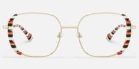 Milana - Square Black/Red Eyeglasses | Vooglam Angle View