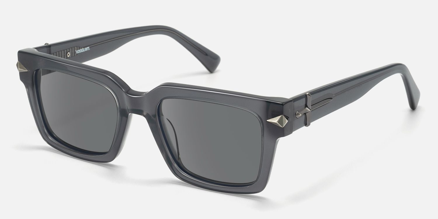 Covenant - Rectangle Gray Sunglasses | Vooglam Front View