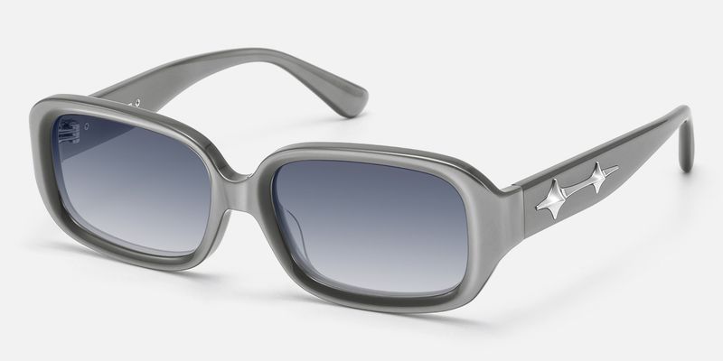 Prism - Pearlescent Silver Gradient Gray Sunnies by Vooglam