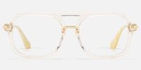 Marfa - Transparent Yellow Aviator Glasses | Vooglam Angle View