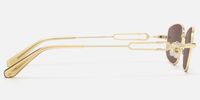 Bladework - Gold Narrow Brown Sunglasses | Vooglam Side View