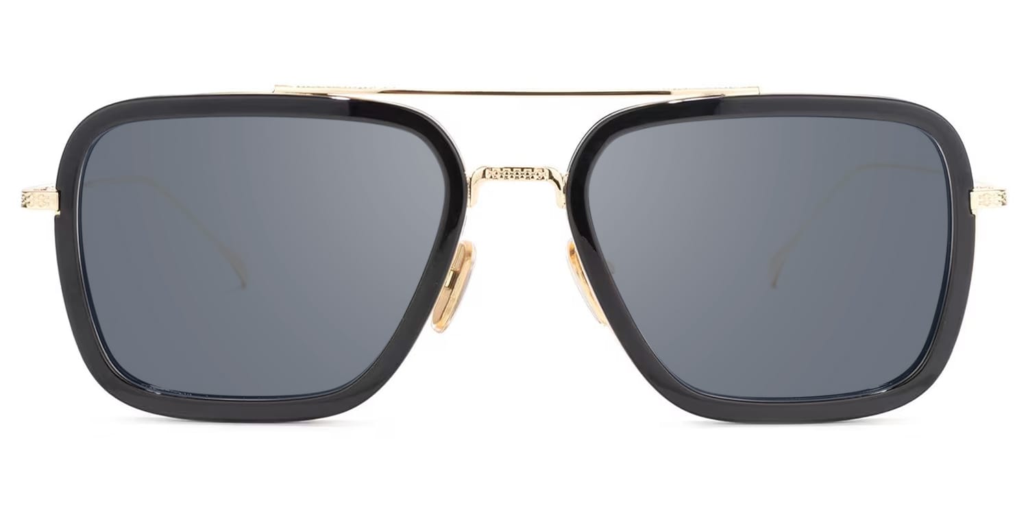 Alvira - Aviator Black/Gold Sunglasses - 1