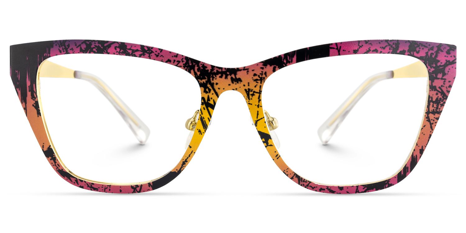 Tamah - Cat Eye Pattern Eyeglasses | Vooglam Angle View