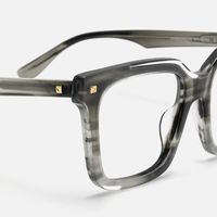 Taffeta - Square Silver Eyeglasses | Vooglam Design Details