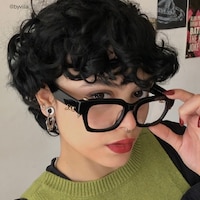 Sabrina - Rectangle Black Eyeglasses - 8