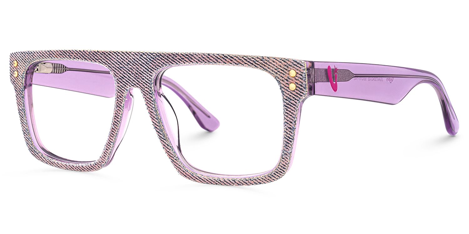 Najinca - Rectangle Pink Eyeglasses | Vooglam Front View