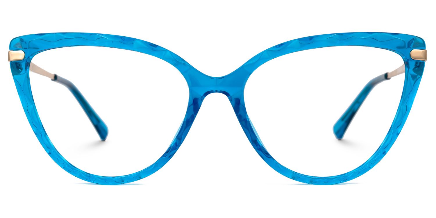 Dayna - Cat Eye Blue Eyeglasses | Vooglam Angle View