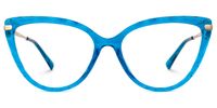 Dayna - Cat Eye Blue Eyeglasses | Vooglam Angle View