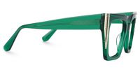 Ellaruth - Square Green Eyeglasses | Vooglam 