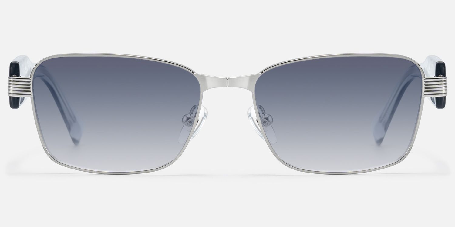 Toyo - Silver Exposed Metal Pin Sunglasses | Vooglam Angle View