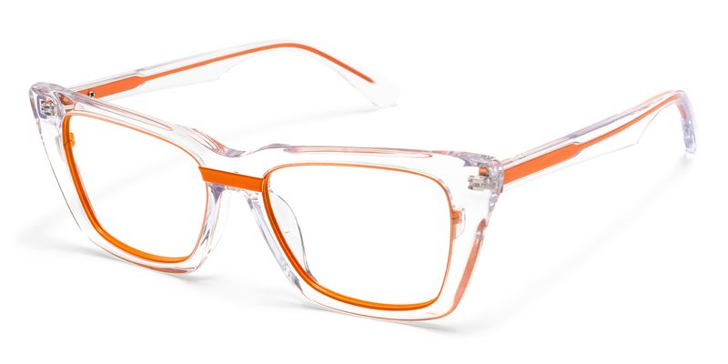 Axiom - Rectangle Orange Eyeglasses | Vooglam