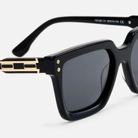 Cavalier - Rectangle Black Sunglasses | Vooglam Design Details