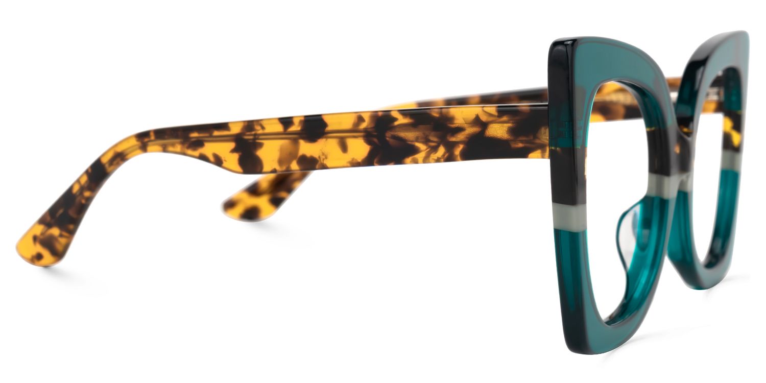 Eilonwy - Cat Eye Green Eyeglasses by Vooglam - Product View 4