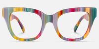 Adila - Rectangle Multicolor Eyeglasses | Vooglam Angle View