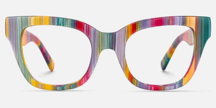 Adila - Rectangle Multicolor Eyeglasses by Vooglam