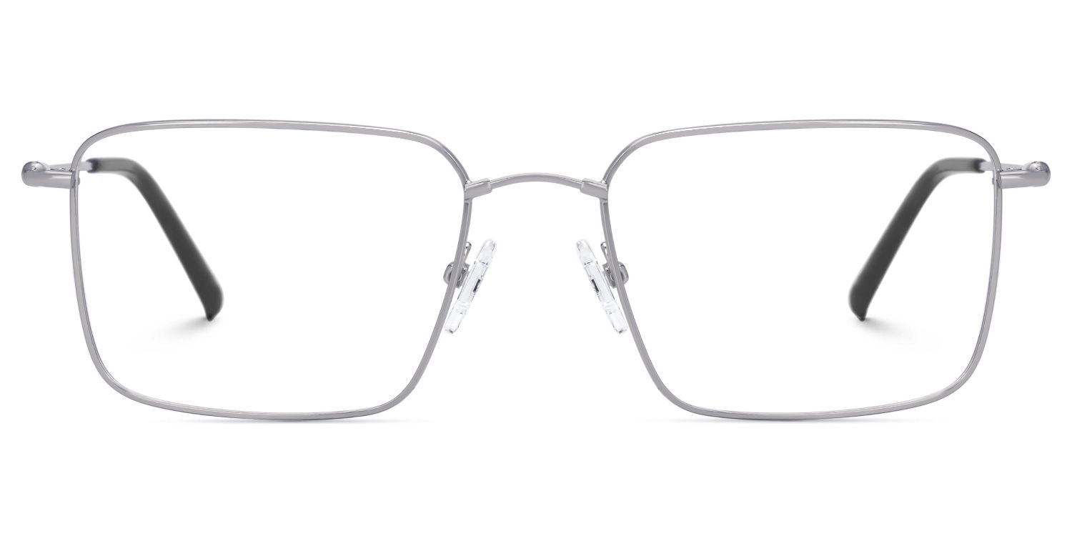 Kahoni - Rectangle Silver Eyeglasses | Vooglam Angle View