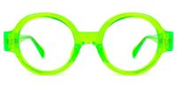 Aelwen - Round Green Eyeglasses | Vooglam Angle View