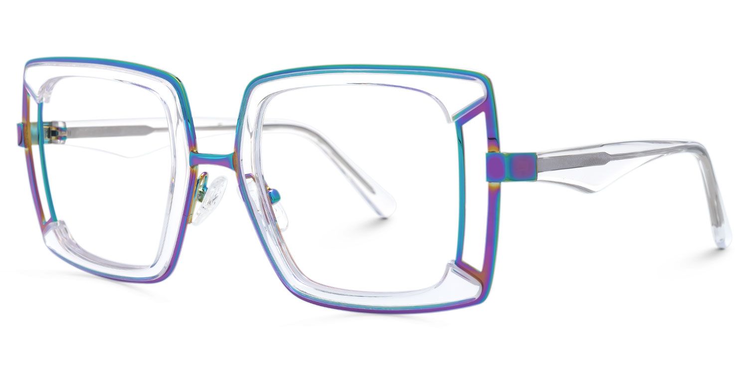 Electelm - Square Multicolor Eyeglasses | Vooglam Front View