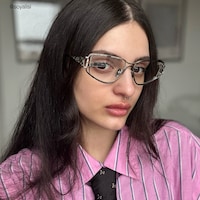 Sakina - Geometric Silver Eyeglasses - 6