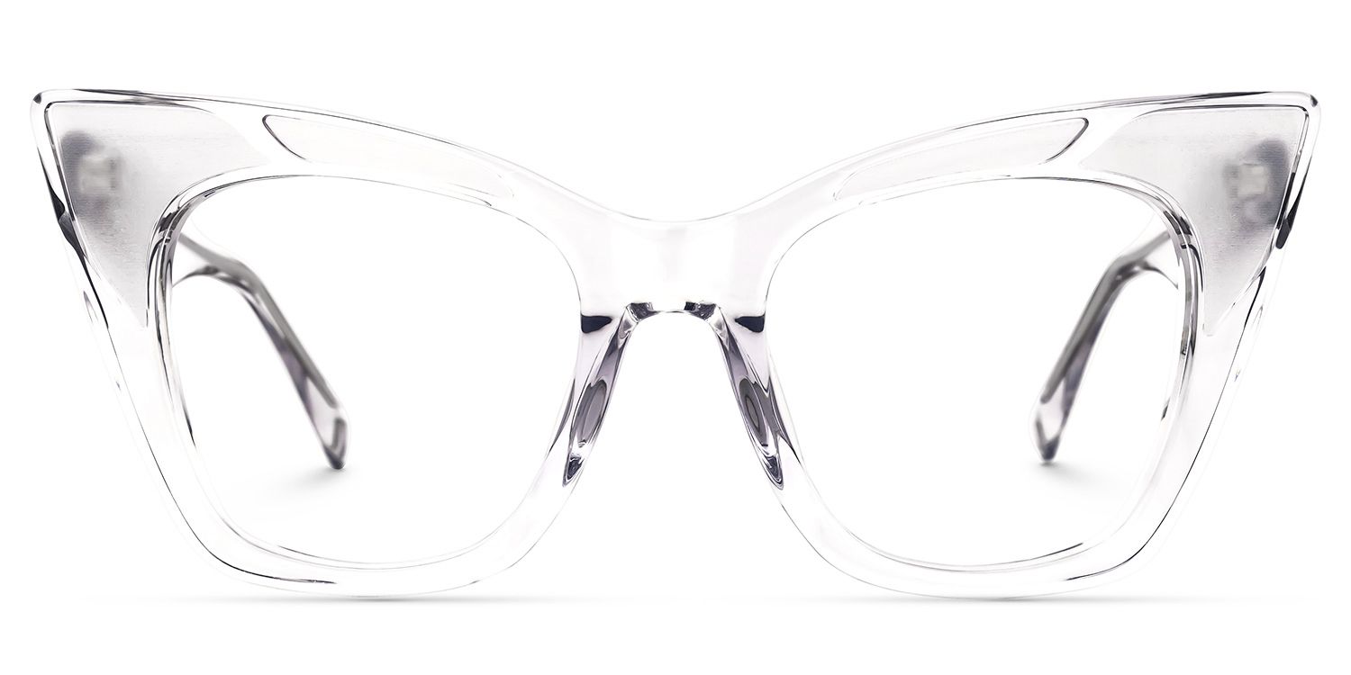 Aelius - Cat Eye Crystal Eyeglasses by Vooglam - Angle View