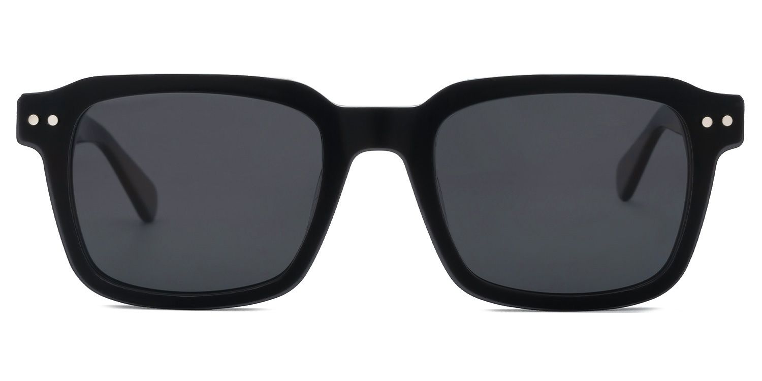 Nafisa - Rectangle Black Sunglasses | Vooglam Front View