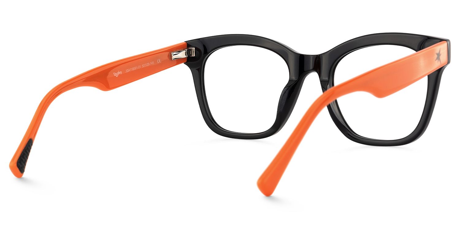 Vera - Square Black Eyeglasses | Vooglam Side View
