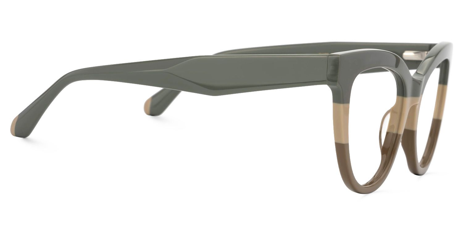 Gafna - Cat Eye Green Eyeglasses by Vooglam - Product View 4