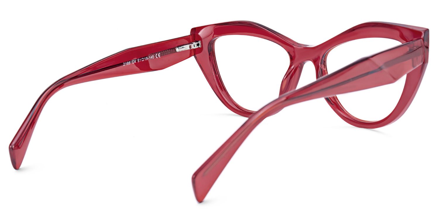 Fantine - Cat Eye Red Eyeglasses | Vooglam Side View