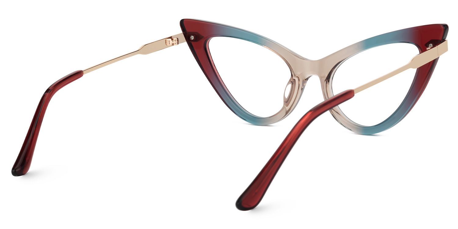Fariat - Cat Eye Blue/Red Eyeglasses | Vooglam Side View