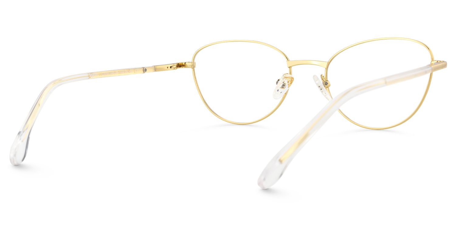 Starlette - Cat Eye Gold Eyeglasses | Vooglam Side View