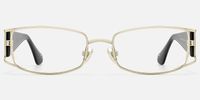 Wren - Unique Metal Rim Rectangle Gold Glasses | Vooglam Angle View