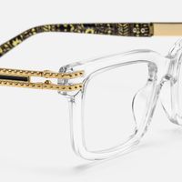 Anansi - Rectangle Transparent Eyeglasses | Vooglam Design Details