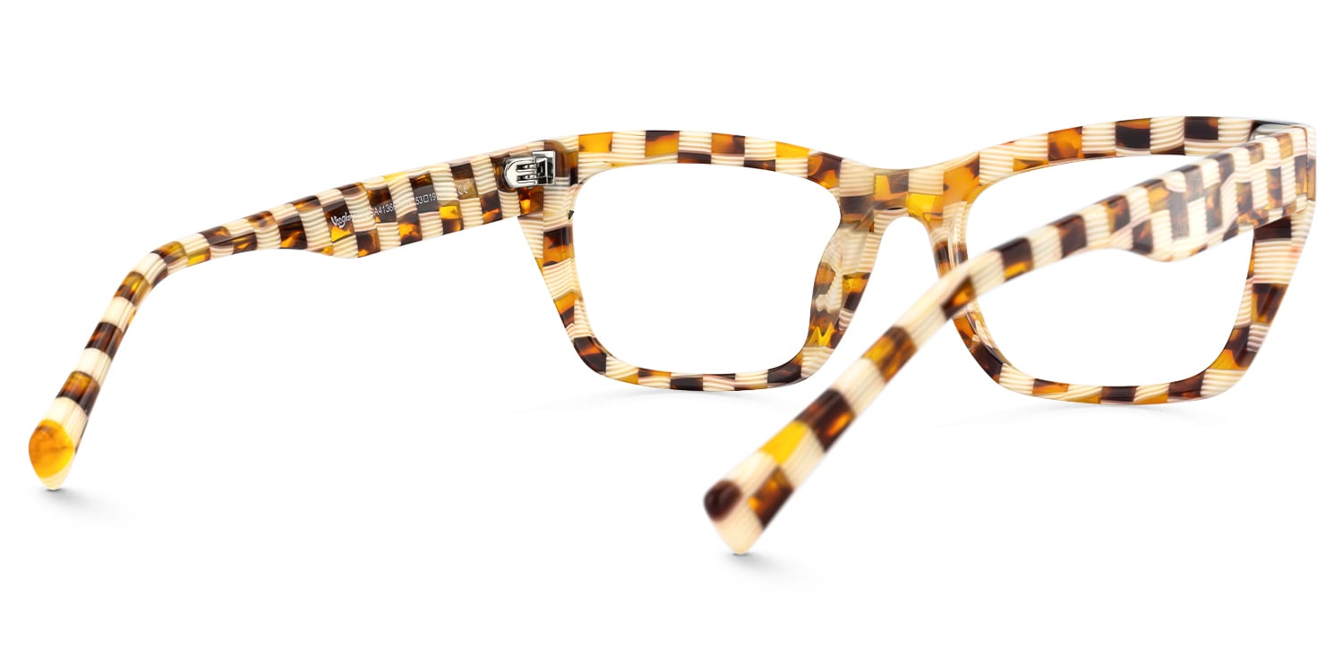 Lola - Rectangle Yellow Eyeglasses