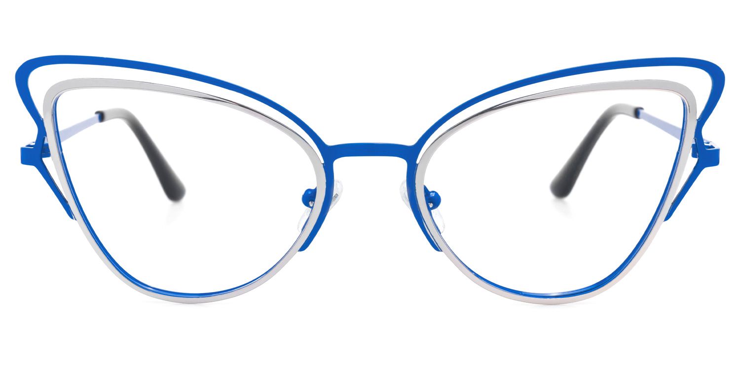 Elki - Cat Eye Blue Eyeglasses | Vooglam Angle View