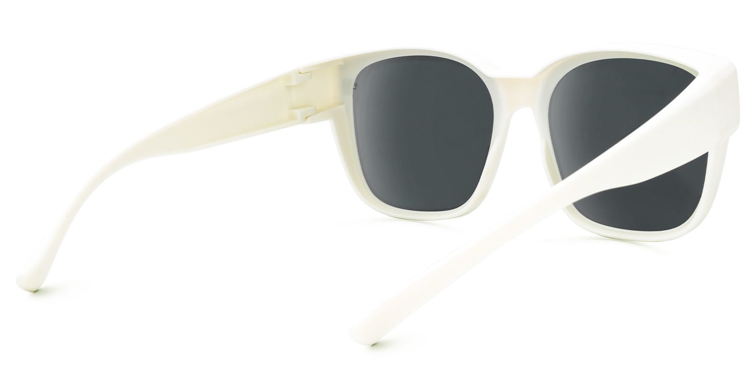 Kagami - Square White Fit Over Sunglasses | Vooglam Side View