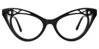 Ilyssa - Cat Eye Black Eyeglasses | Vooglam Angle View