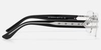 Aurum - Black Rimless Rectangle Glasses | Vooglam Side View