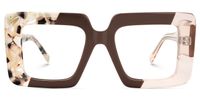 Valora - Square Brown Eyeglasses | Vooglam Angle View