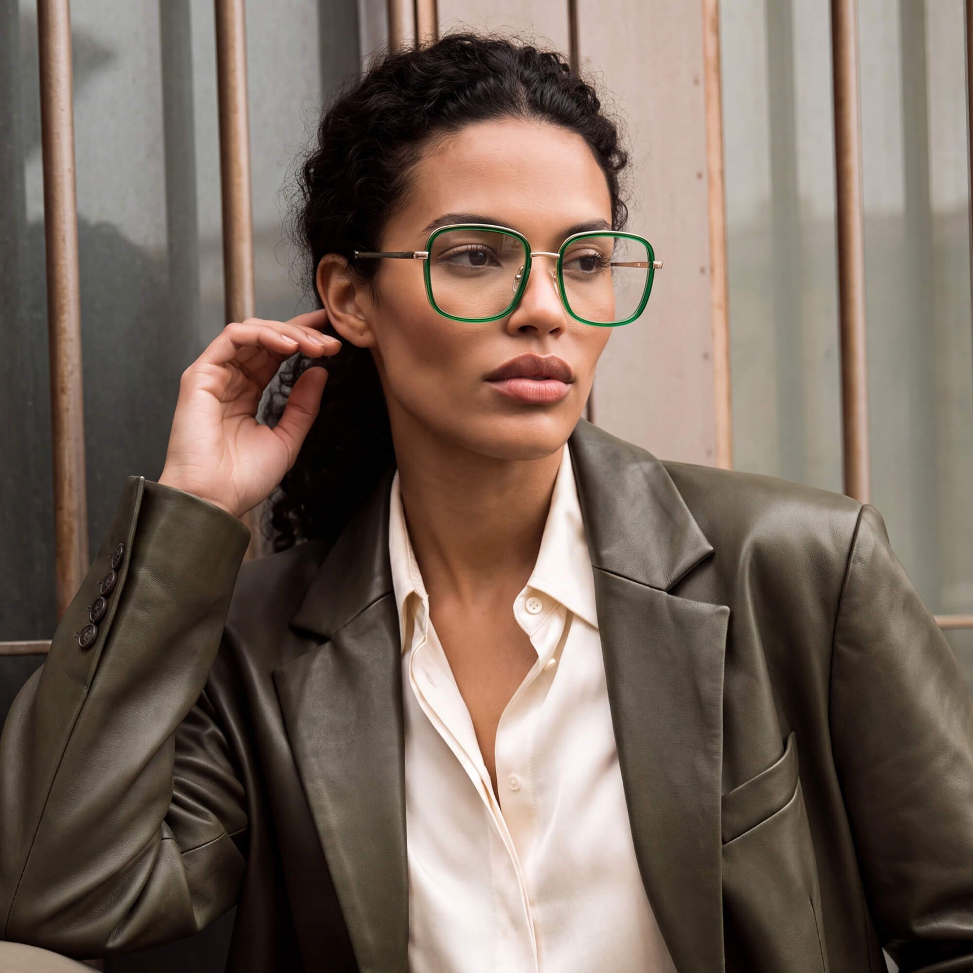 Brand Story: Behind the design of Jace - Oversized Green and Gold Square Glasses by Vooglam