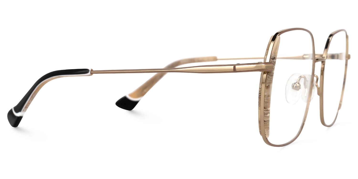 Edimeia - Square Champagne Eyeglasses | Vooglam 4
