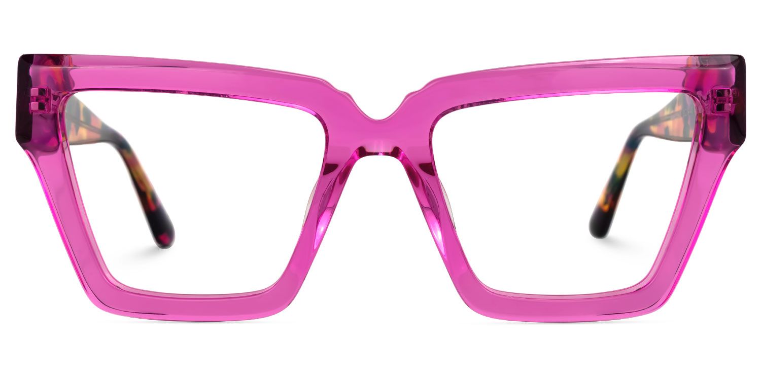 Elchanan - Rectangle Pink Eyeglasses | Vooglam Angle View