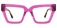 Elchanan - Rectangle Pink Eyeglasses | Vooglam Angle View