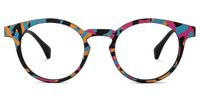 Minnie - Funky Artsy Multicolored Oval Eyeglasses | Vooglam Angle View