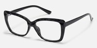 Letitia - Bold Faceted Black Rectangle Glasses
