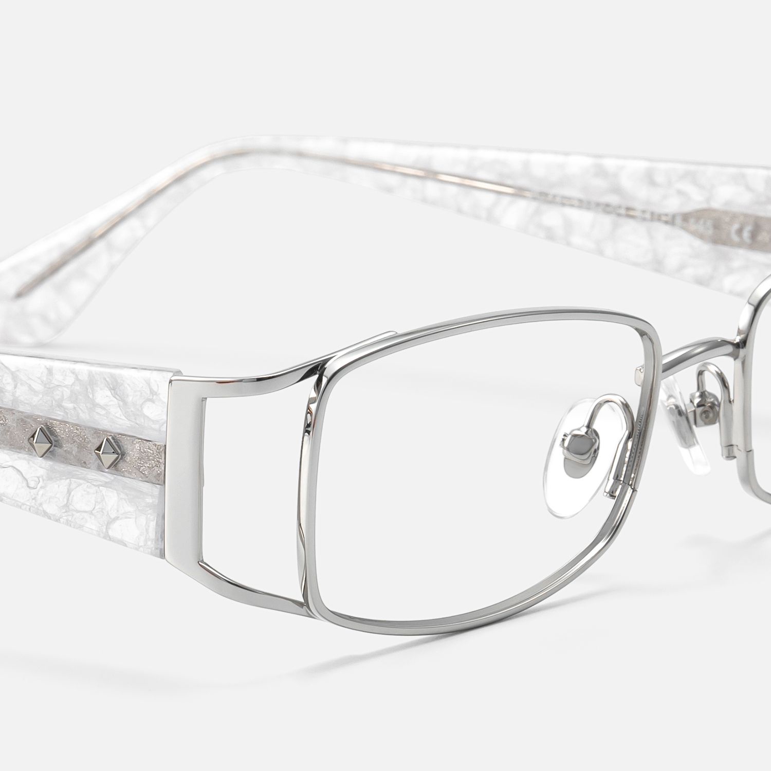Wren - City to Festival Rectangle Silver Glasses | Vooglam Design Details