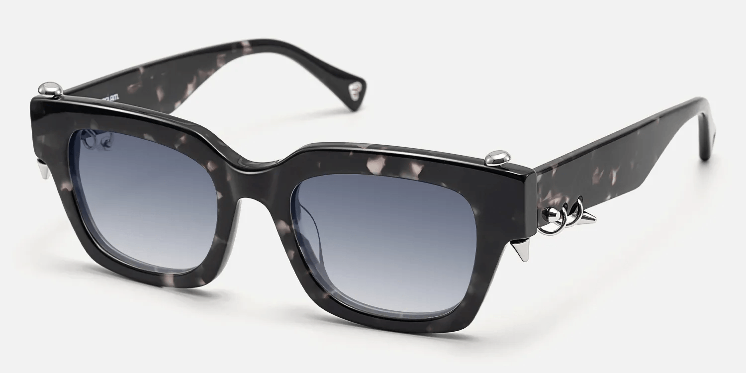 gradient grey black tortoise wide sunglasses